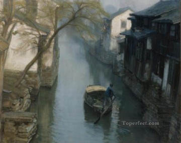  Shanshui Oil Painting - Spring Willows 1984 Shanshui Chinese Landscape